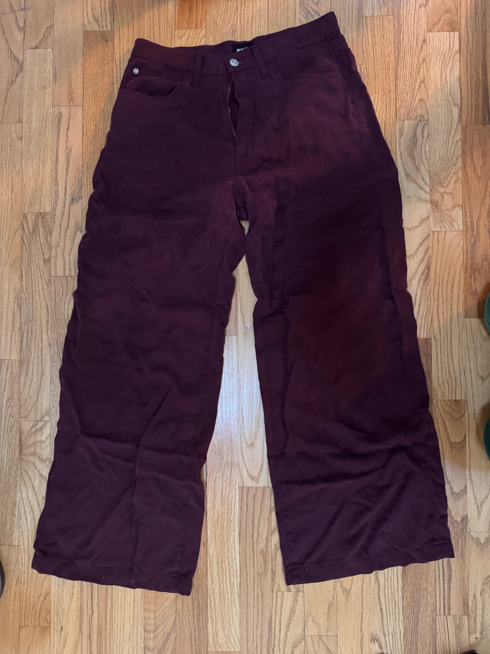 Hudson Jeans Wide-Leg Pants in Deep Burgundy